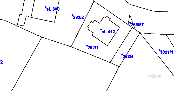 Parcela st. 282/1 v KÚ Zdíkov, Katastrální mapa