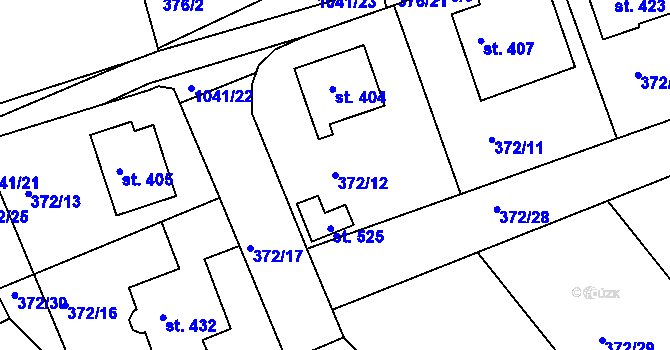 Parcela st. 372/12 v KÚ Zdíkov, Katastrální mapa