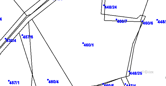 Parcela st. 460/1 v KÚ Zdíkov, Katastrální mapa