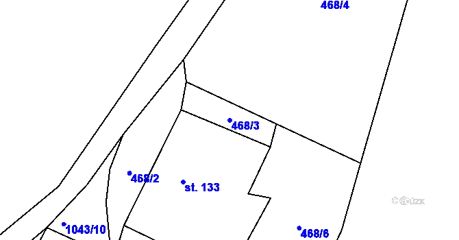 Parcela st. 468/3 v KÚ Zdíkov, Katastrální mapa