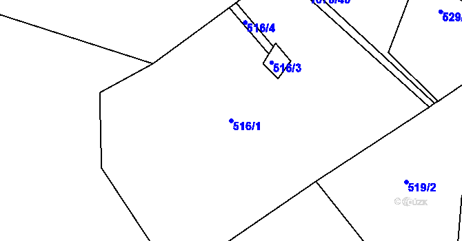 Parcela st. 516/1 v KÚ Zdíkov, Katastrální mapa