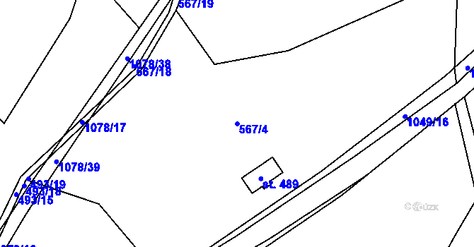 Parcela st. 567/4 v KÚ Zdíkov, Katastrální mapa