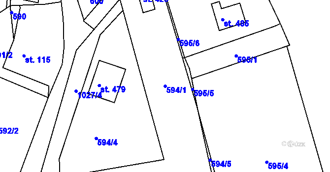 Parcela st. 594/1 v KÚ Zdíkov, Katastrální mapa