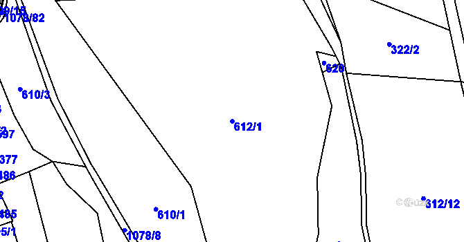 Parcela st. 612/1 v KÚ Zdíkov, Katastrální mapa