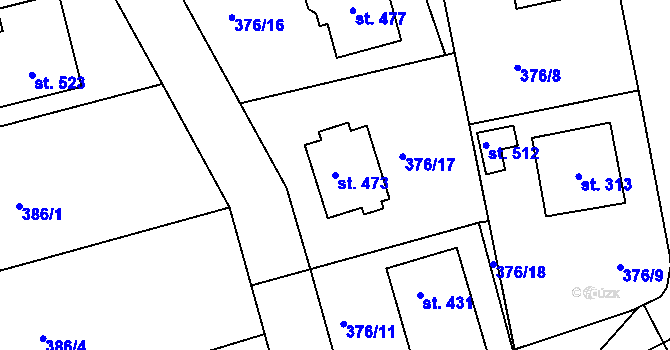 Parcela st. 473 v KÚ Zdíkov, Katastrální mapa