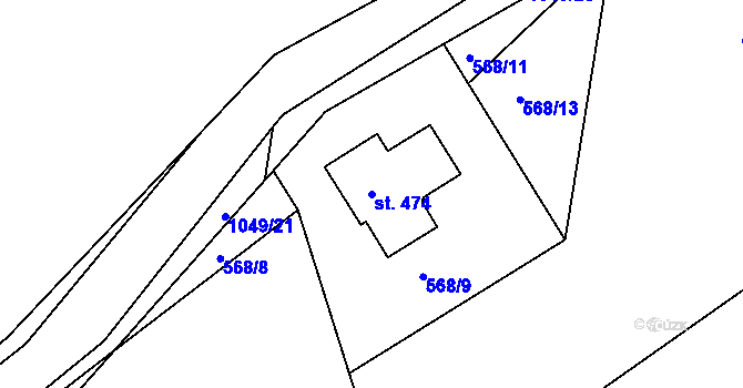 Parcela st. 474 v KÚ Zdíkov, Katastrální mapa