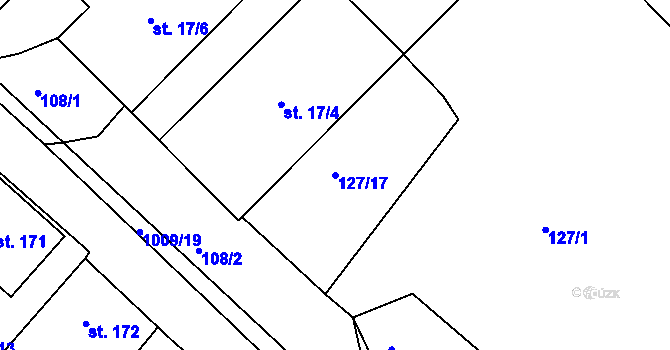 Parcela st. 127/17 v KÚ Zdíkov, Katastrální mapa