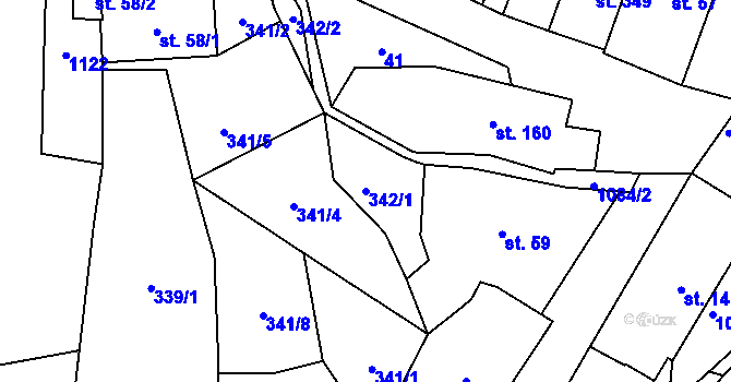 Parcela st. 342/1 v KÚ Zdíkov, Katastrální mapa