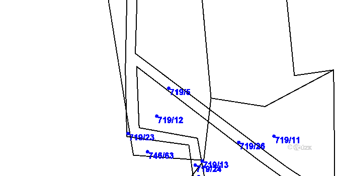 Parcela st. 719/5 v KÚ Zdíkov, Katastrální mapa