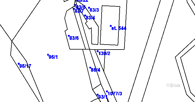 Parcela st. 130/2 v KÚ Zdíkov, Katastrální mapa