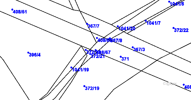 Parcela st. 408/67 v KÚ Zdíkov, Katastrální mapa