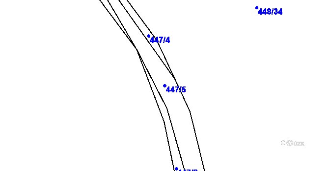 Parcela st. 447/5 v KÚ Zdíkov, Katastrální mapa