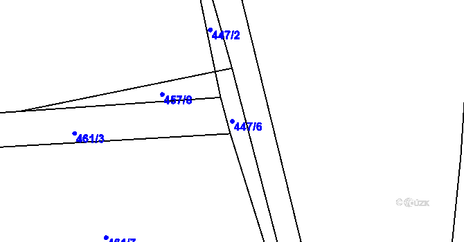 Parcela st. 447/6 v KÚ Zdíkov, Katastrální mapa