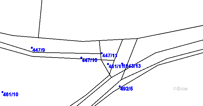Parcela st. 447/11 v KÚ Zdíkov, Katastrální mapa