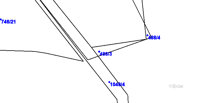 Parcela st. 488/3 v KÚ Zdíkov, Katastrální mapa