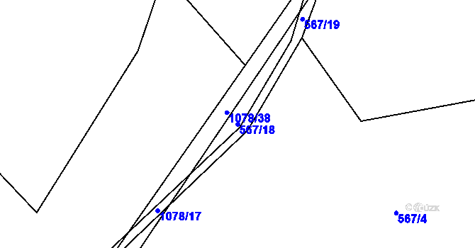 Parcela st. 567/18 v KÚ Zdíkov, Katastrální mapa