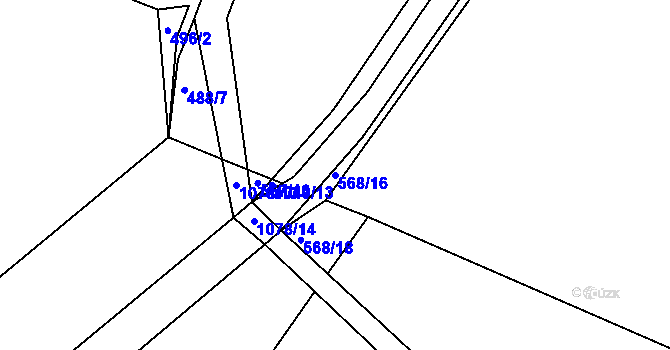 Parcela st. 568/16 v KÚ Zdíkov, Katastrální mapa