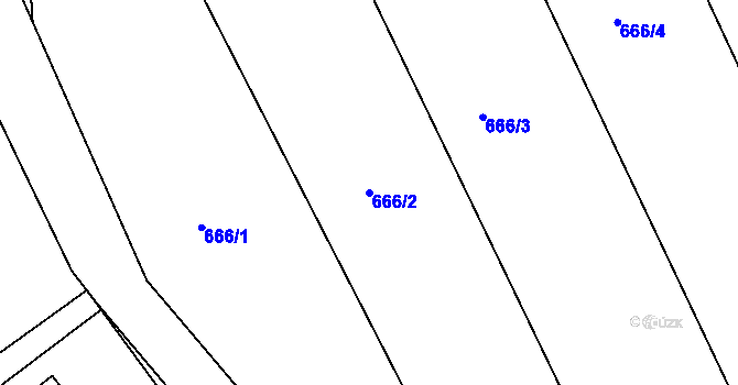 Parcela st. 666/2 v KÚ Zdíkov, Katastrální mapa