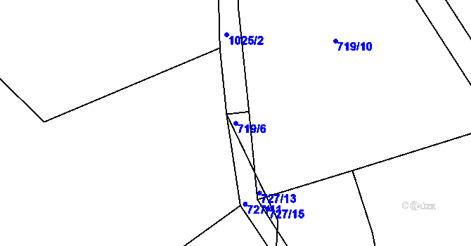 Parcela st. 719/6 v KÚ Zdíkov, Katastrální mapa