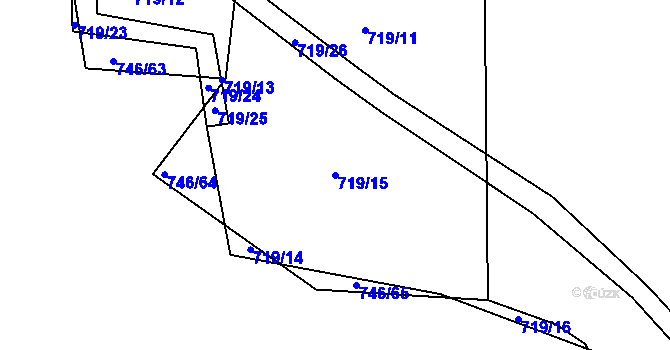 Parcela st. 719/15 v KÚ Zdíkov, Katastrální mapa