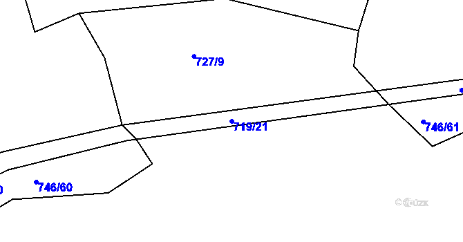 Parcela st. 719/21 v KÚ Zdíkov, Katastrální mapa