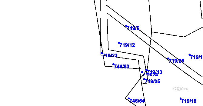 Parcela st. 719/23 v KÚ Zdíkov, Katastrální mapa
