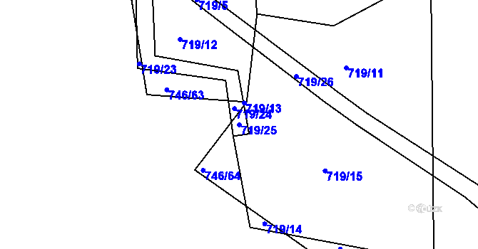 Parcela st. 719/25 v KÚ Zdíkov, Katastrální mapa