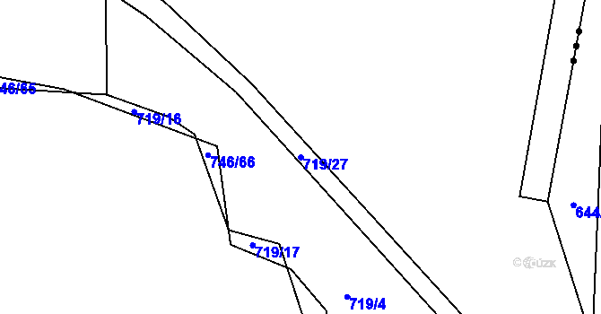 Parcela st. 719/27 v KÚ Zdíkov, Katastrální mapa