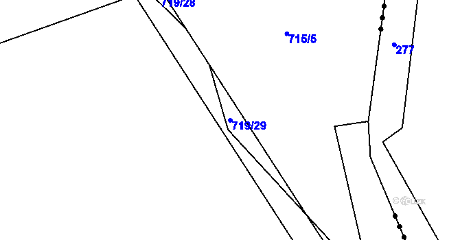 Parcela st. 719/29 v KÚ Zdíkov, Katastrální mapa
