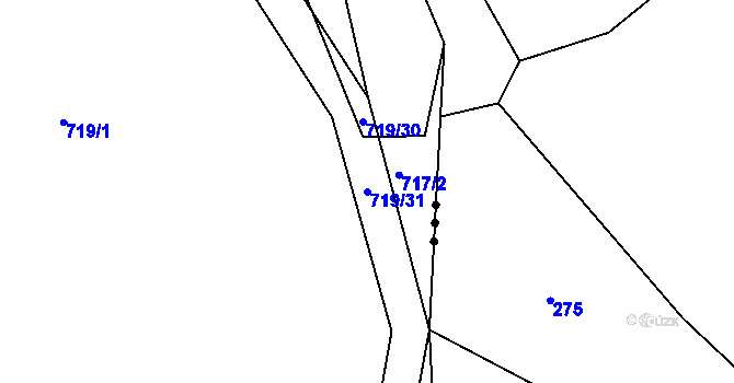 Parcela st. 719/31 v KÚ Zdíkov, Katastrální mapa