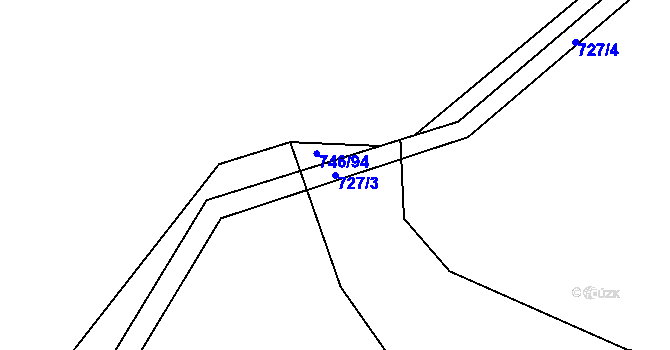 Parcela st. 727/3 v KÚ Zdíkov, Katastrální mapa