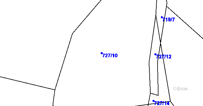 Parcela st. 727/10 v KÚ Zdíkov, Katastrální mapa