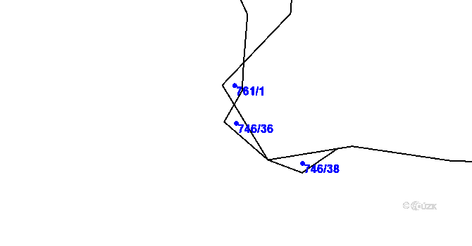 Parcela st. 746/36 v KÚ Zdíkov, Katastrální mapa