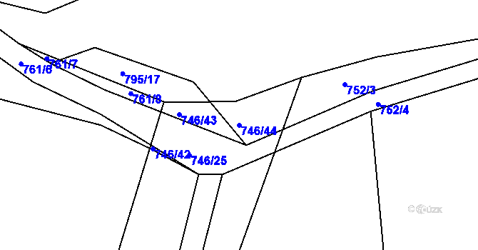 Parcela st. 746/44 v KÚ Zdíkov, Katastrální mapa