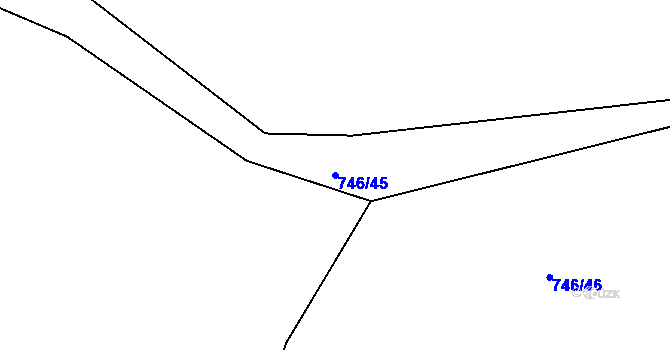 Parcela st. 746/45 v KÚ Zdíkov, Katastrální mapa
