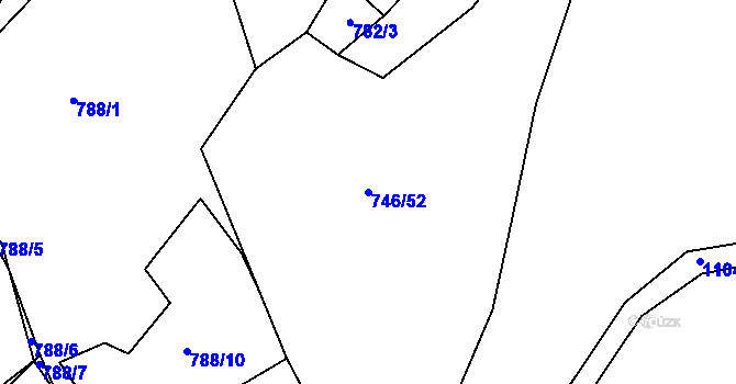 Parcela st. 746/52 v KÚ Zdíkov, Katastrální mapa