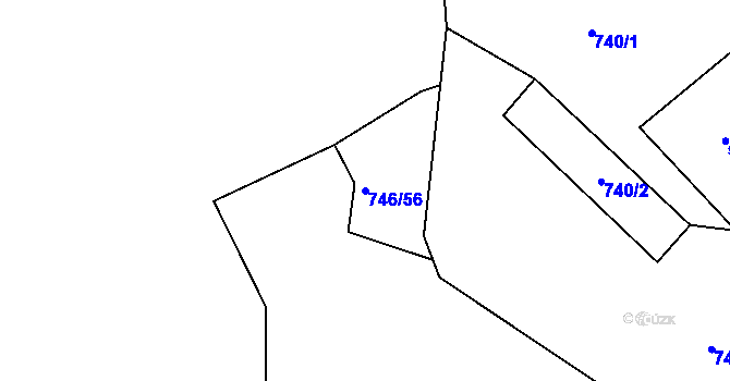 Parcela st. 746/56 v KÚ Zdíkov, Katastrální mapa