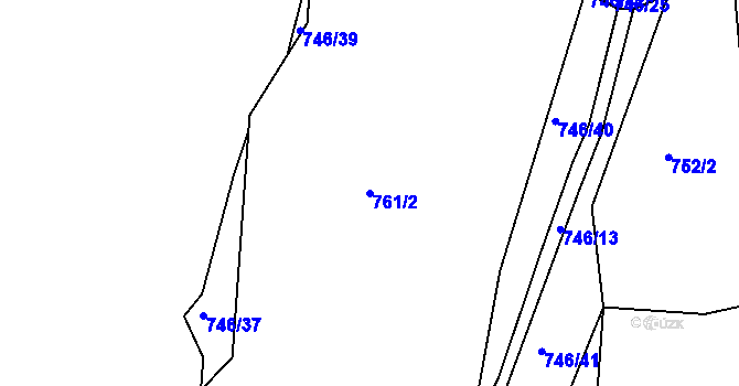 Parcela st. 761/2 v KÚ Zdíkov, Katastrální mapa
