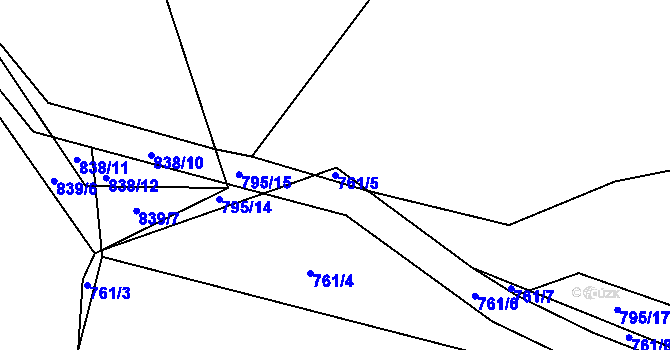 Parcela st. 761/5 v KÚ Zdíkov, Katastrální mapa