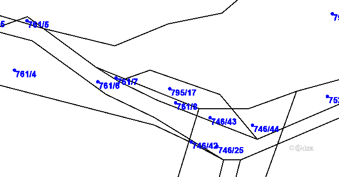Parcela st. 795/17 v KÚ Zdíkov, Katastrální mapa