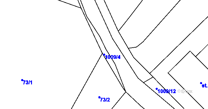 Parcela st. 1009/4 v KÚ Zdíkov, Katastrální mapa
