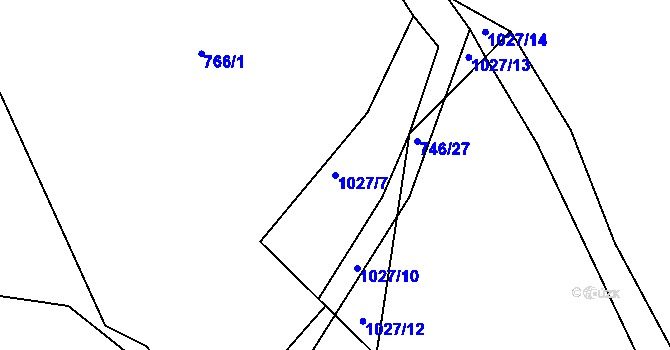 Parcela st. 1027/7 v KÚ Zdíkov, Katastrální mapa