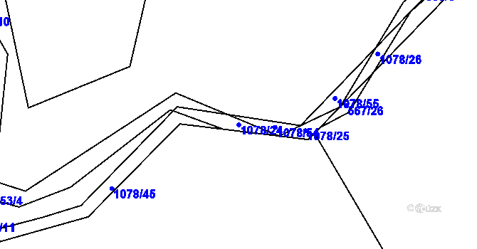 Parcela st. 1078/24 v KÚ Zdíkov, Katastrální mapa
