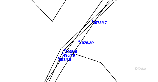 Parcela st. 1078/39 v KÚ Zdíkov, Katastrální mapa