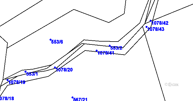 Parcela st. 1078/41 v KÚ Zdíkov, Katastrální mapa