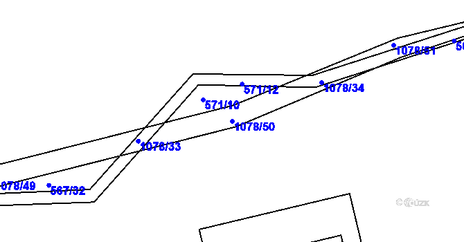 Parcela st. 1078/50 v KÚ Zdíkov, Katastrální mapa