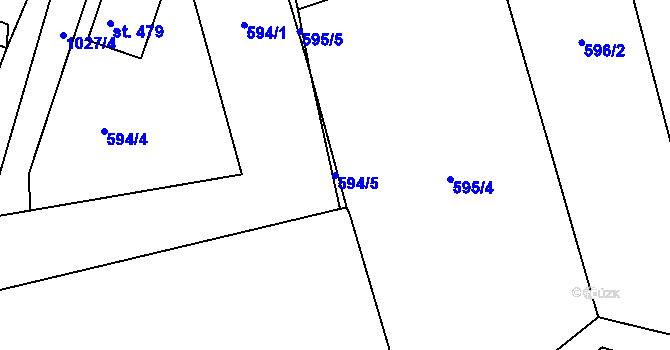 Parcela st. 594/5 v KÚ Zdíkov, Katastrální mapa