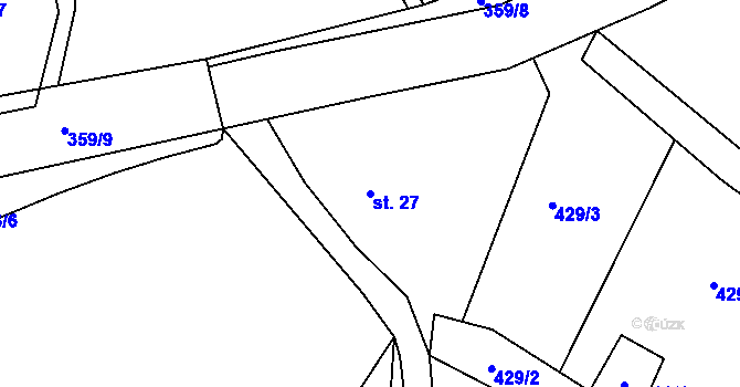 Parcela st. 27 v KÚ Branišov u Zdíkovce, Katastrální mapa