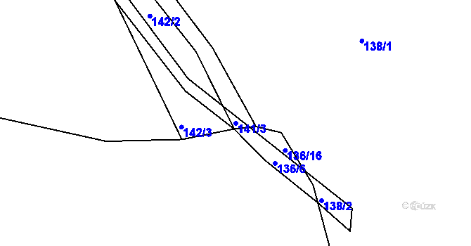 Parcela st. 141/3 v KÚ Branišov u Zdíkovce, Katastrální mapa