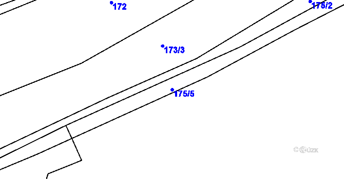 Parcela st. 175/5 v KÚ Branišov u Zdíkovce, Katastrální mapa